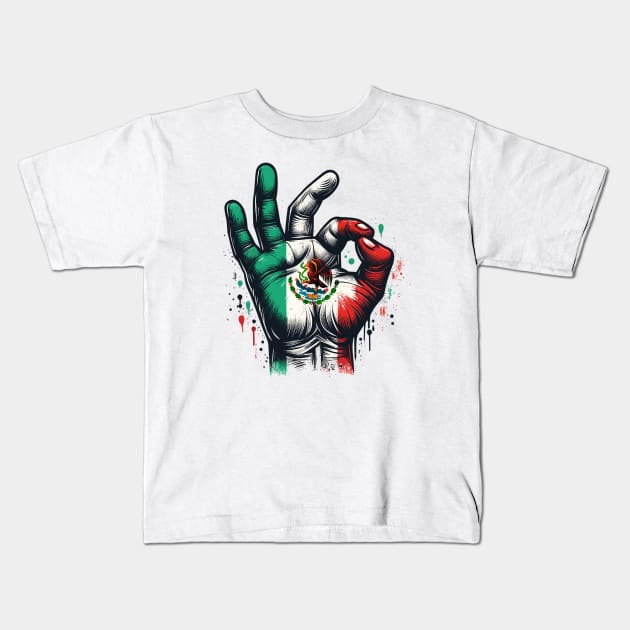 Mexico Flag Kids T-Shirt by Vehicles-Art